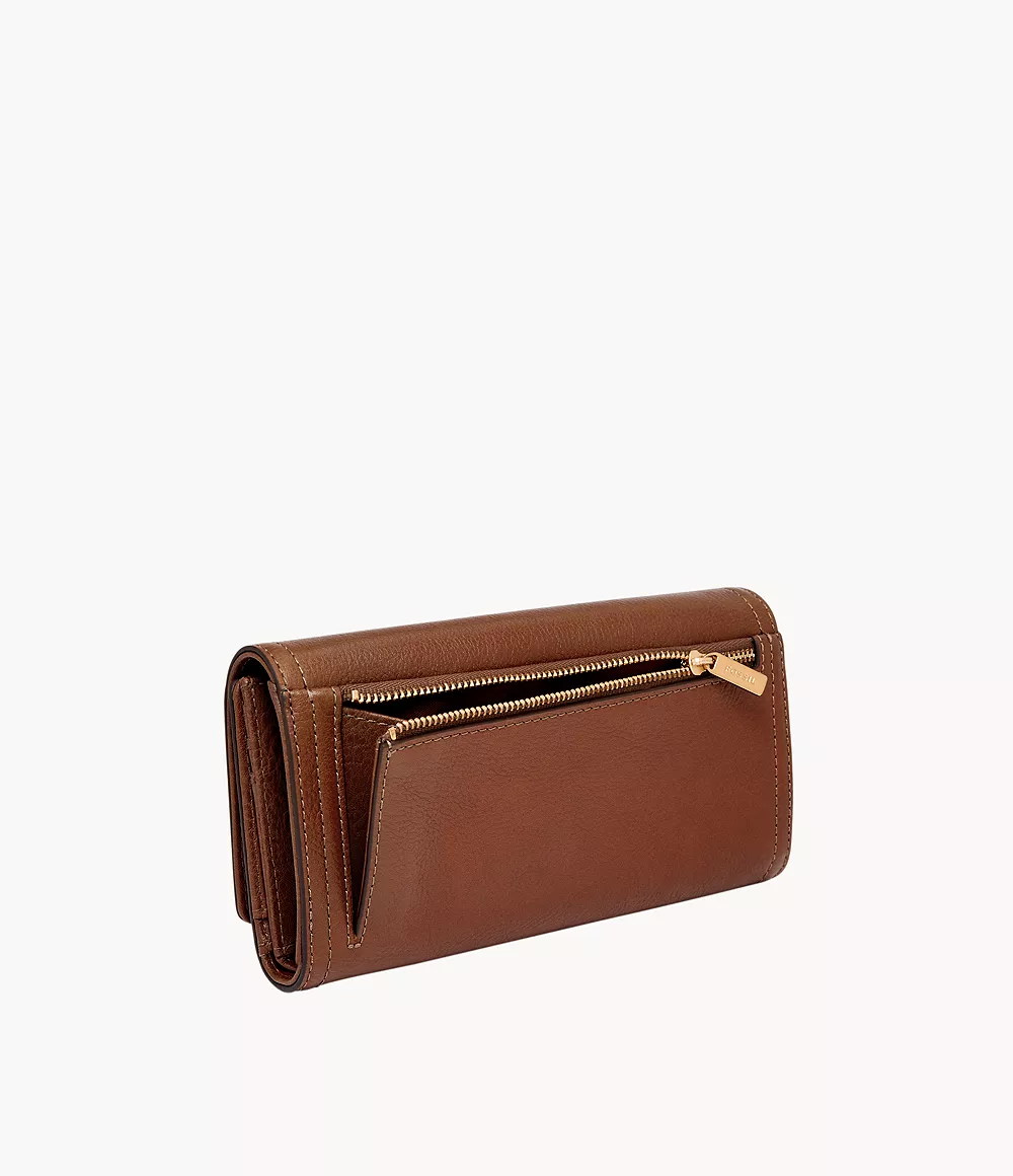 Logan Leather RFID Flap Clutch Wallet