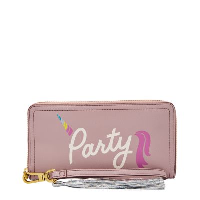ピンク for LOGAN RFID ジップアラウンドクラッチ