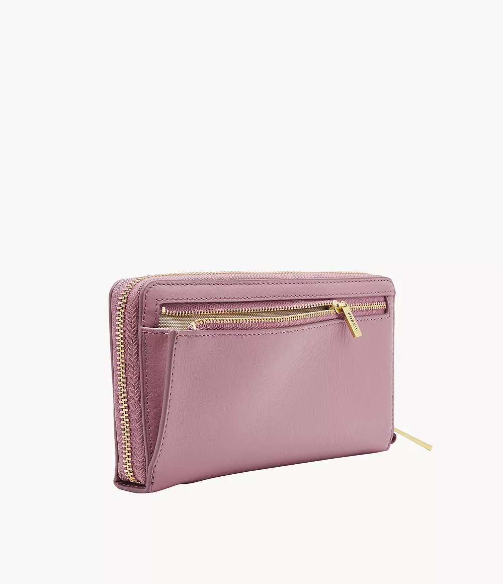 coins LAVENDER Fits credit cards genuine leather Small purse in LIGHT PURPLE lilac leather wallet. bills closed by 3 zippers