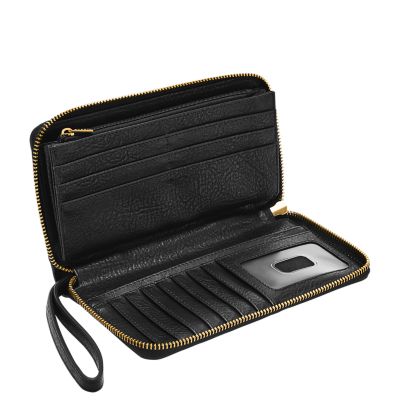 Liza Leather Zip Around Clutch Wallet