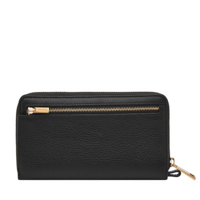 Liza Leather Zip Around Clutch Wallet