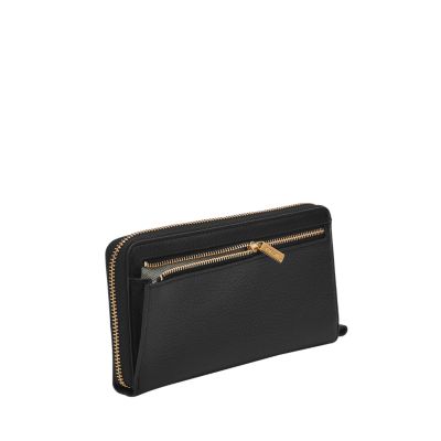 Liza Leather Zip Around Clutch Wallet