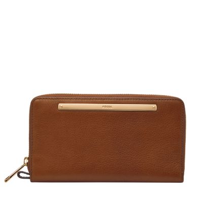 Liza Leather Zip Around Clutch Wallet