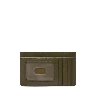 GG embossed card case in black leather