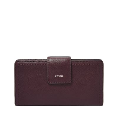 Fossil Logan RFID Tab Clutch Tan Brown