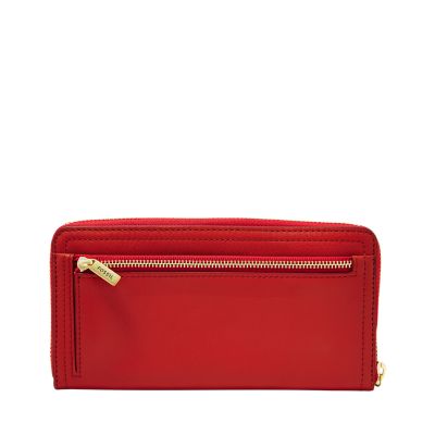 zip wallet red