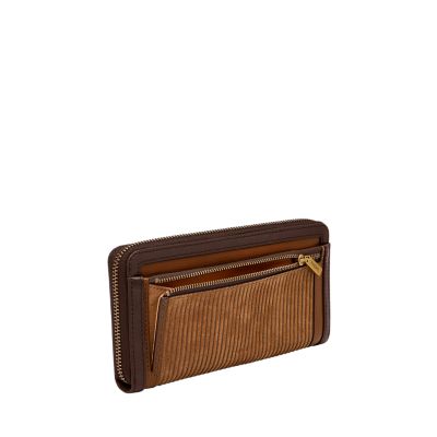 Fossil logan leather on sale zip around wallet