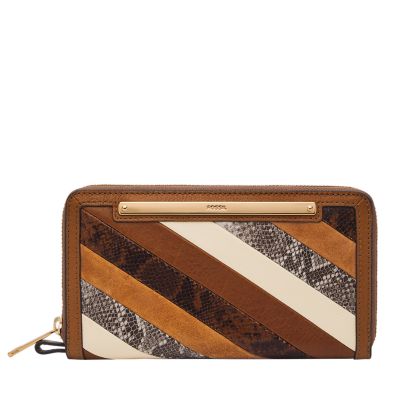 Liza zip hot sale clutch fossil