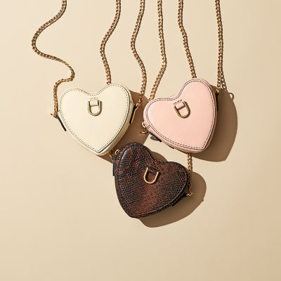 Fossil heart clearance purse