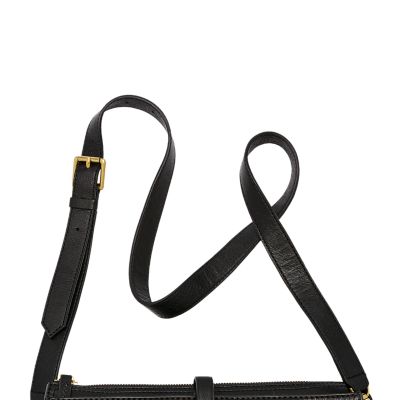 Adjustable crossbody strap in pebbled leather – Le Tanneur