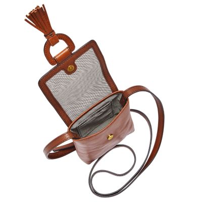 LEATHER CROSSBODY STRAP  Bone –