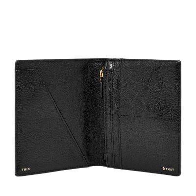 Black RFID Genuine Leather Passport Case Cover India