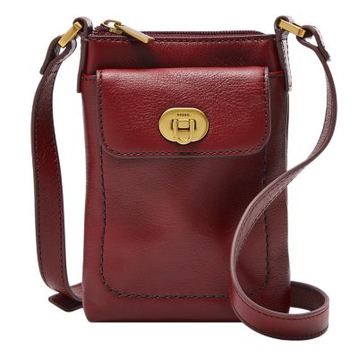 Fossil Women's Harper Eco-Leather Small Flap Crossbody Purse Handbag:  Handbags