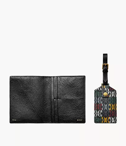 Gift Set Passport Case/Luggage Tag - SLG1578998 - Fossil