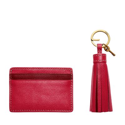 GG Marmont keychain card case in black leather