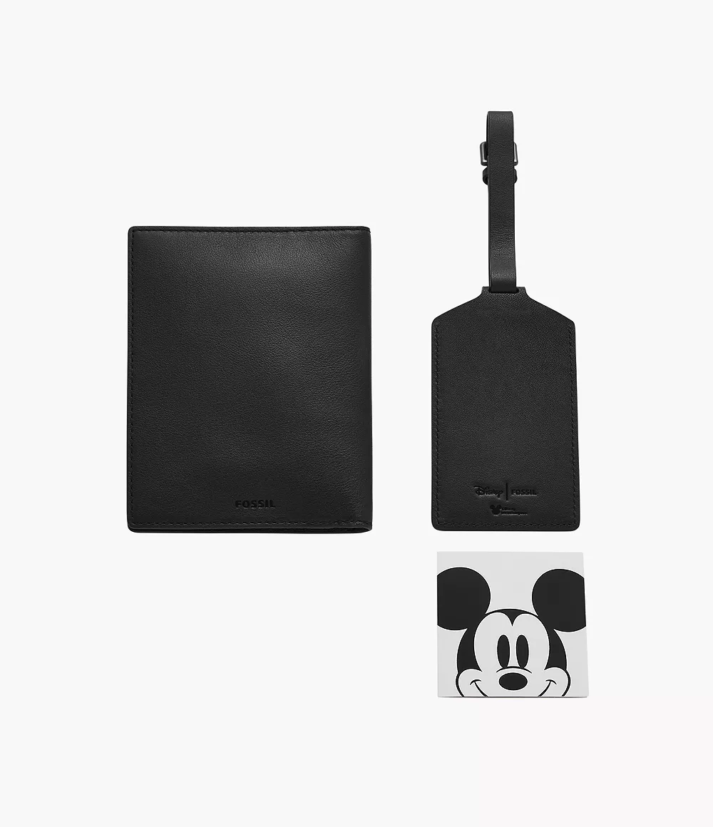 Disney Fossil Special Edition Passport Case and Luggage Tag Gift Set