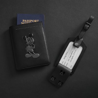 Coffret cadeau étui pour passeport et porte-étiquette à bagage Disney x  Fossil en cuir, en édition spéciale - SLG1608001 - Fossil