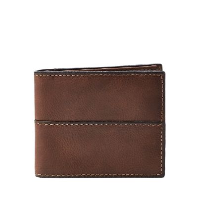 Herren Accessoires Herren Fossil Mens Bifold Wallet Leather Easton  International Traveler Coin Pocket RFID LA1978349