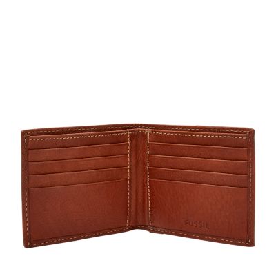 Fossil Danny Leather Zip Bifold Wallet in Brown for Men