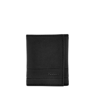 Men's Fossil Black Louisville Cardinals Neel Extra Capacity Trifold Wallet