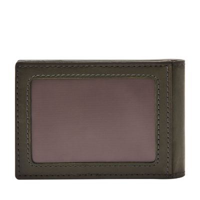 Money clip bifold wallet in leather