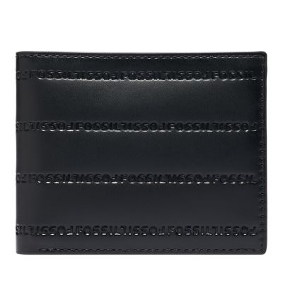 Fossil Homme Portefeuille à deux volets Alexander -Noir
