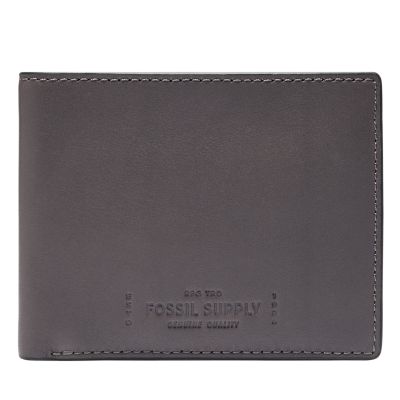 Fossil Homme Portefeuille à deux volets Gregg -Gris