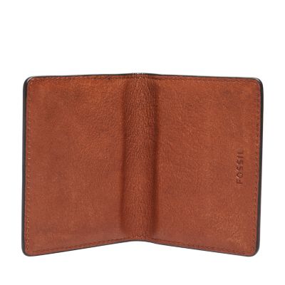 Fossil Men's Neel Leather Magnetic Card Case - Brown