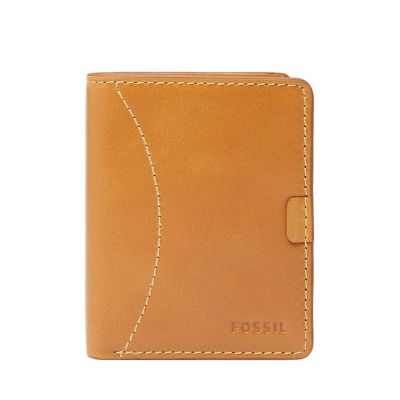 NEW- FOSSIL MICHEAL CARD CASE BLUE LEATHER MEN'S WALLET