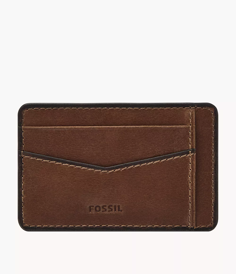 fossil outlet porte-cartes jayden - marron