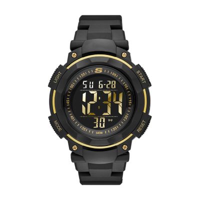 Digital Strap Watch Sport with Gold - and Skechers Black Case, Plastic - Station Chronograph SR1019 and Ruhland 45MM Watch