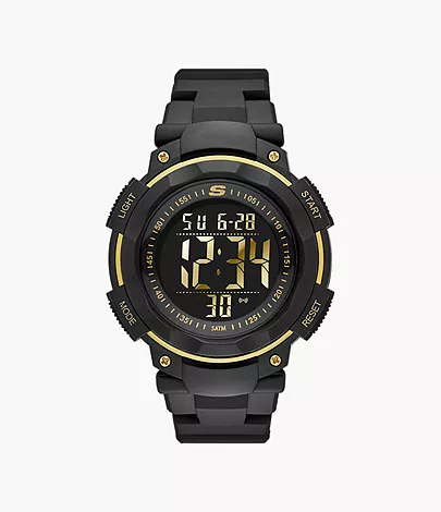 Skechers Ruhland 45MM Sport Digital Chronograph Watch with Plastic Strap  and Case, Black and Gold - SR1019 - Watch Station