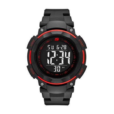 Essentials Men's Red Accented Digital Chronograph Black Resin Strap  Watch, AE/1003BKR : : Clothing, Shoes & Accessories