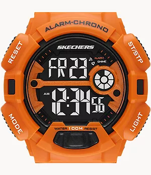 Skechers La Cienaga Men's 50MM Orange & Black Negative Display Digital Watch