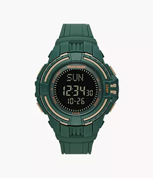 Skechers El Ray Men’s 51 mm Green & Tan Negative Display Digital Compass Watch