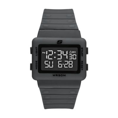 Watch Case, Watch with Station Chronograph Larson - 44MM - Digital Plastic Strap Gray Skechers and SR1148