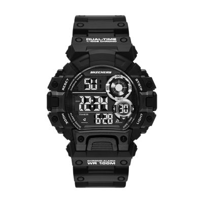 Skechers Men s Evanston 51mm Digital Chronograph Watch with Black