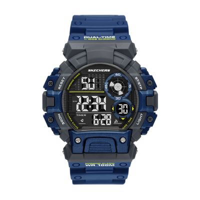 Skechers Men's Evanston 51mm Digital Chronograph Watch with Blue 