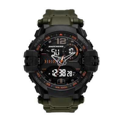 Skechers Men s Sullivan 52mm Analogue Digital Watch with Army