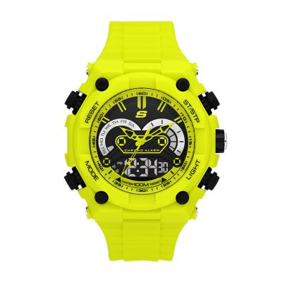 Green with Men\'s SR1161 Strap Watch Watch - El - Station Segundo Case Analog-Digital 50mm Skechers and Neon