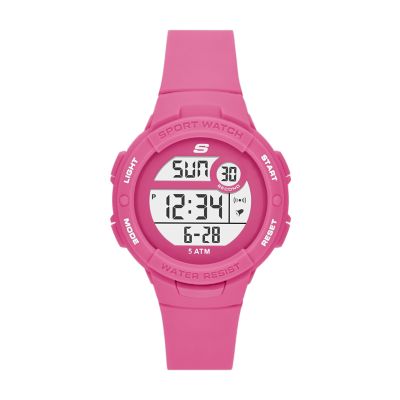 Skechers Women's Crenshaw Women's 42Mm Digital Chronograph Watch, Pink - Pink