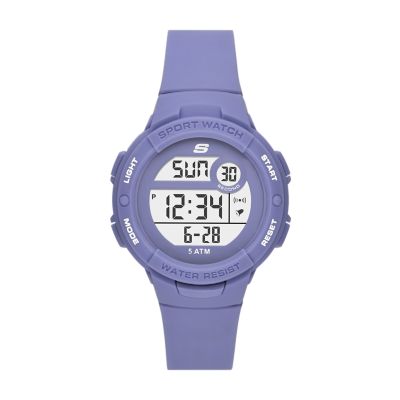 Skechers Women's Crenshaw Women's 42Mm Digital Chronograph Watch, Purple - Purple