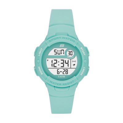 Skechers Women's Crenshaw Women's 42Mm Digital Chronograph Watch, Mint - Green