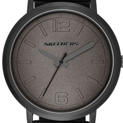 Skechers Ardmore 46 mm Quartz analogueue Watch with Silicone Strap and Metal Case, Black