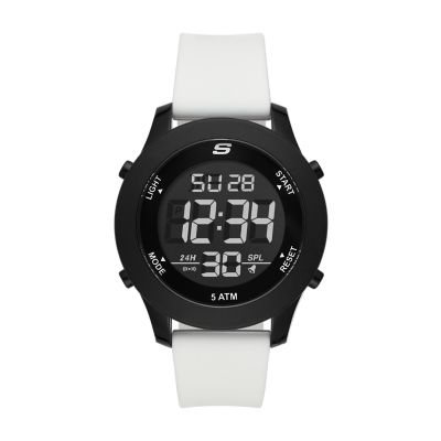 Rosencrans Station - Strap Analog White and Plastic 50MM Silicone - Black Watch with Quartz Case Skechers Watch SR5152