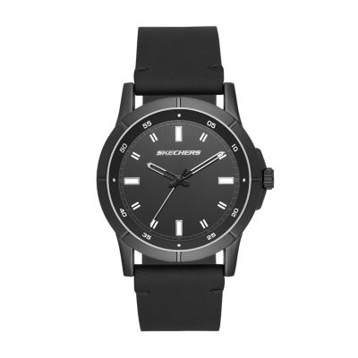 Skechers Men's Robertson Men's 44Mm Black 3-Hand Analogue Watch - Black