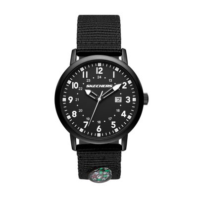 Skechers Parkhurst Men s 43 mm Black Canvas Analogue Compass Watch