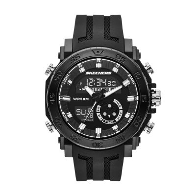 Black for Skechers Ridgeland Ana-Digi Green Polyurethane Watch