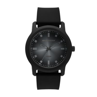 Skechers Men's Ostrom Three Hand Silicone Watch - Black