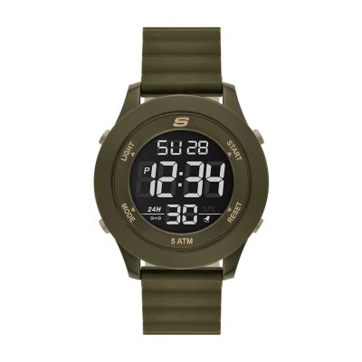 Green for Skechers Rosencrans Digital Black Magnetic Band Slip-Ins Watch